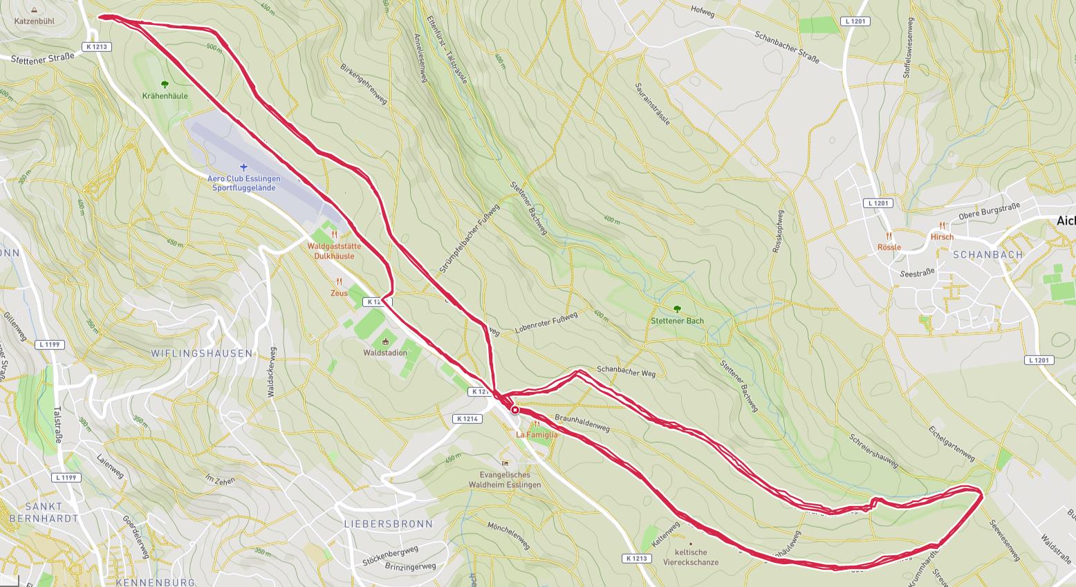 Strecke Marathon über Esslingen